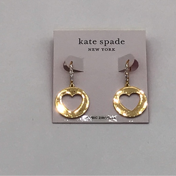 NEW Kate Spade Heart Gold Plated Drop Dangle Earrings WBRUH347   RETAIL … - Picture 3 of 6